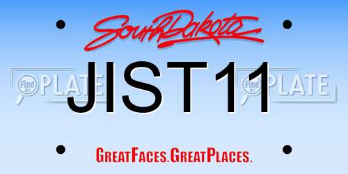 JIST11 South Dakota License Plate