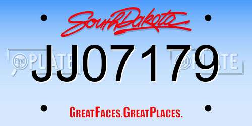 JJ07179 South Dakota License Plate