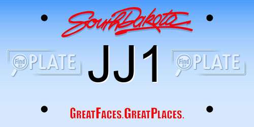 JJ1 South Dakota License Plate
