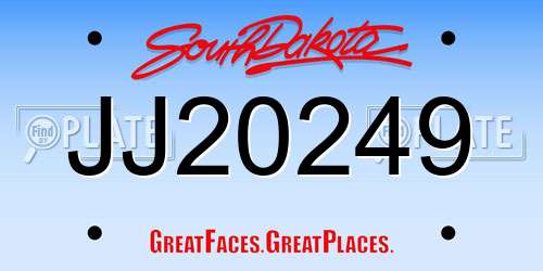 JJ20249 South Dakota License Plate
