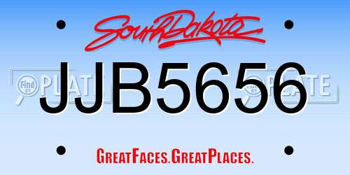 JJB5656 South Dakota License Plate