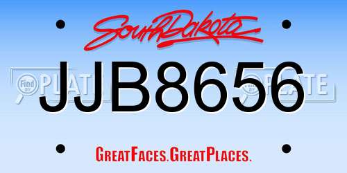 JJB8656 South Dakota License Plate