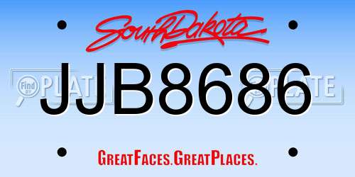 JJB8686 South Dakota License Plate