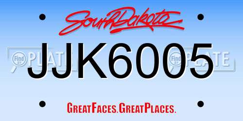JJK6005 South Dakota License Plate