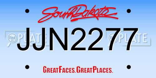 JJN2277 South Dakota License Plate