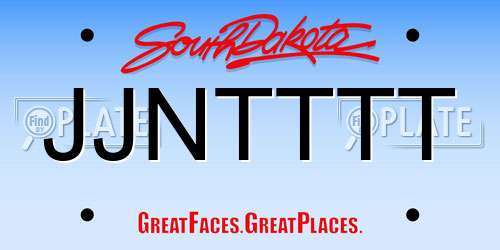 JJNTTTT South Dakota License Plate