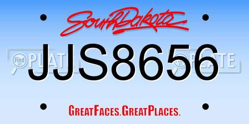 JJS8656 South Dakota License Plate