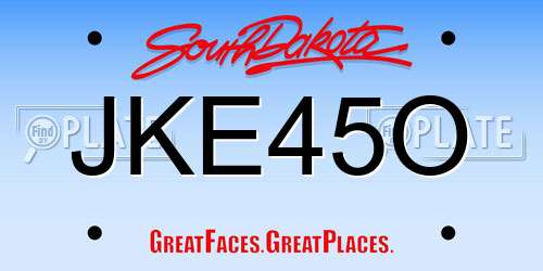 JKE45O South Dakota License Plate