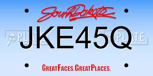 JKE45Q South Dakota License Plate