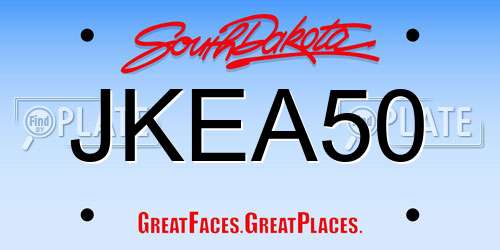 JKEA50 South Dakota License Plate