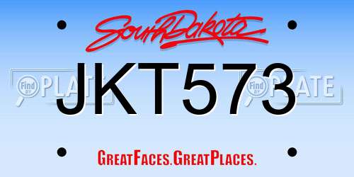 JKT573 South Dakota License Plate