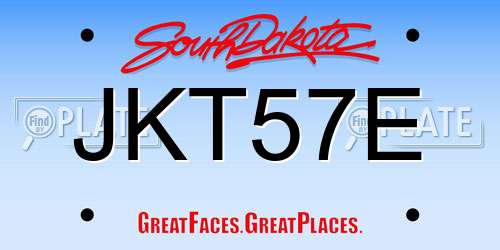 JKT57E South Dakota License Plate