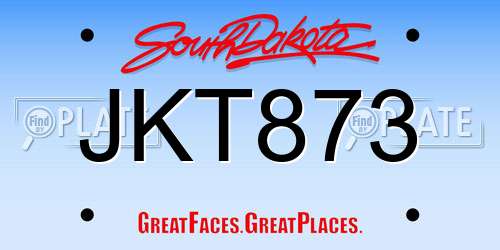 JKT873 South Dakota License Plate