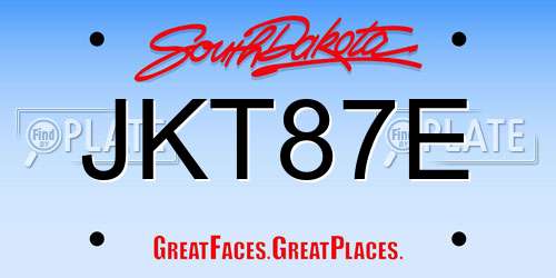 JKT87E South Dakota License Plate