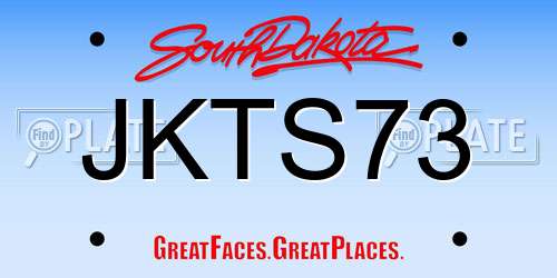 JKTS73 South Dakota License Plate