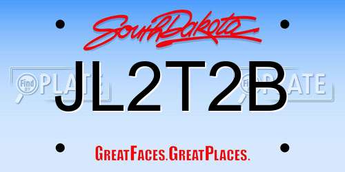 JL2T2B South Dakota License Plate