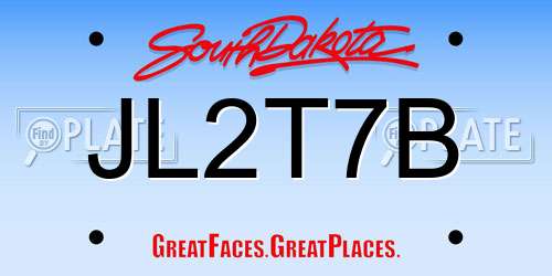 JL2T7B South Dakota License Plate