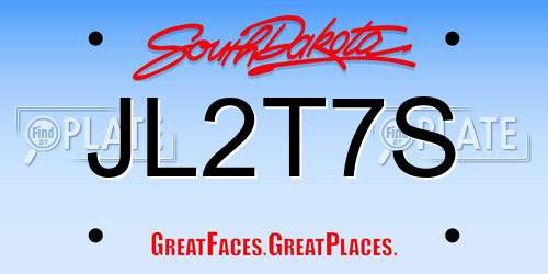 JL2T7S South Dakota License Plate