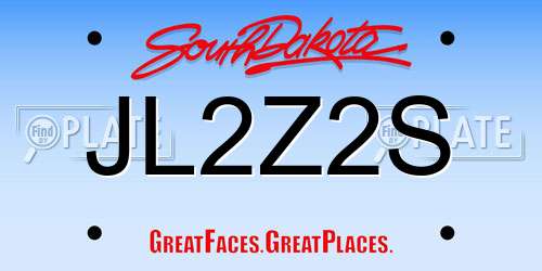 JL2Z2S South Dakota License Plate