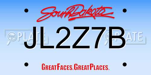 JL2Z7B South Dakota License Plate