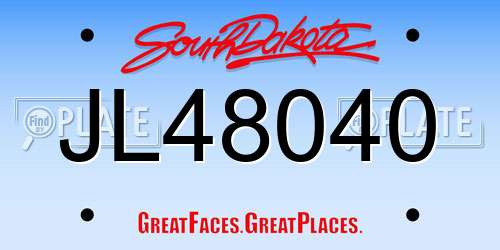 JL48040 South Dakota License Plate