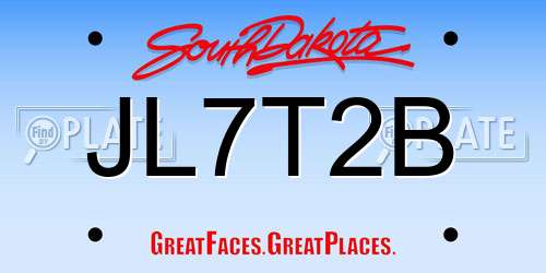 JL7T2B South Dakota License Plate