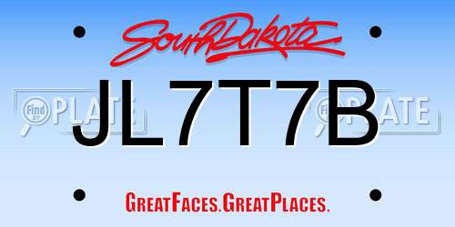 JL7T7B South Dakota License Plate