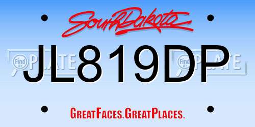 JL819DP South Dakota License Plate