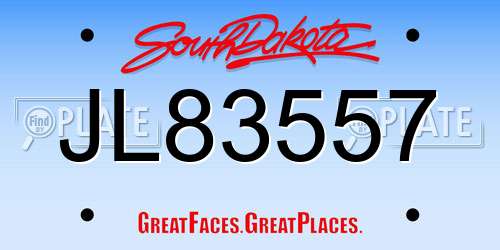 JL83557 South Dakota License Plate