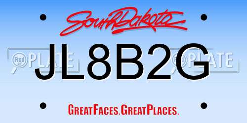 JL8B2G South Dakota License Plate