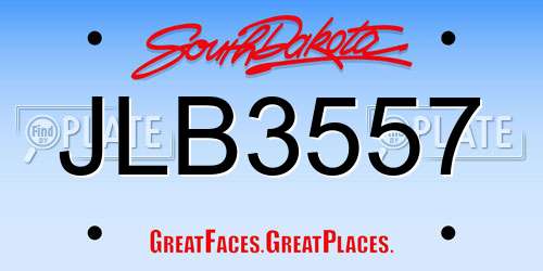 JLB3557 South Dakota License Plate