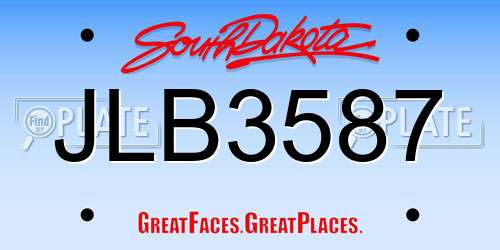 JLB3587 South Dakota License Plate