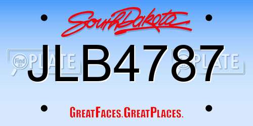 JLB4787 South Dakota License Plate