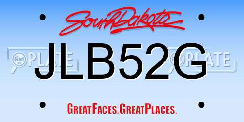 JLB52G South Dakota License Plate