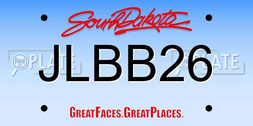 JLBB26 South Dakota License Plate