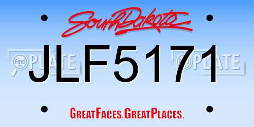 JLF5171 South Dakota License Plate