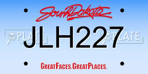 JLH227 South Dakota License Plate