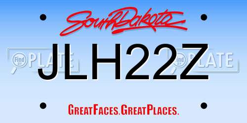 JLH22Z South Dakota License Plate