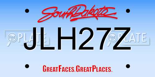 JLH27Z South Dakota License Plate