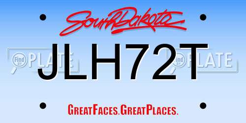JLH72T South Dakota License Plate