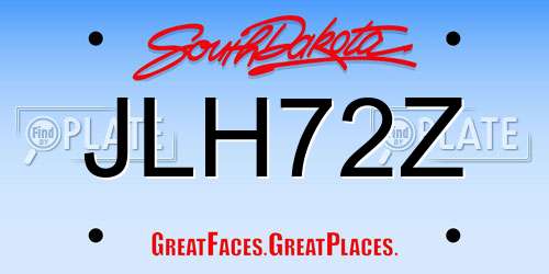 JLH72Z South Dakota License Plate