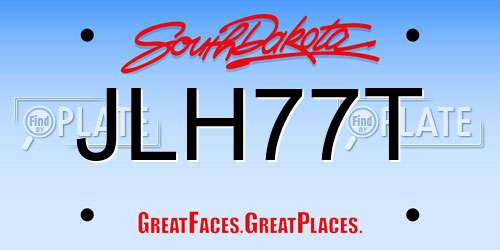 JLH77T South Dakota License Plate
