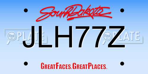 JLH77Z South Dakota License Plate