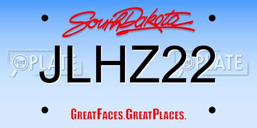 JLHZ22 South Dakota License Plate