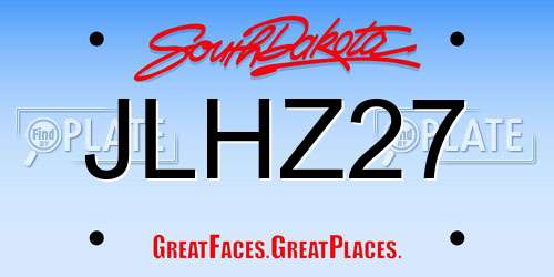 JLHZ27 South Dakota License Plate