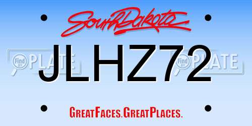 JLHZ72 South Dakota License Plate
