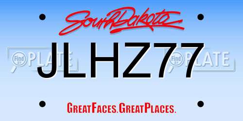 JLHZ77 South Dakota License Plate