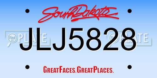 JLJ5828 South Dakota License Plate