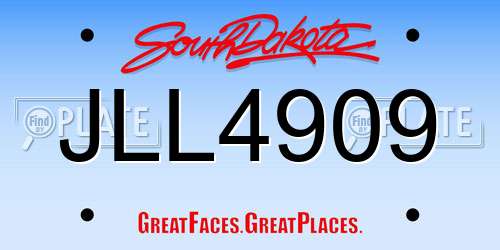 JLL4909 South Dakota License Plate