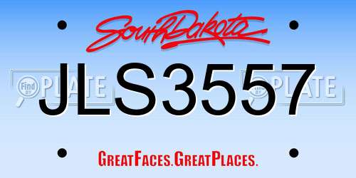 JLS3557 South Dakota License Plate